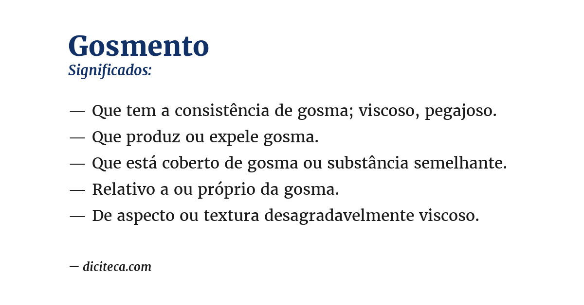 Significado de gosmento