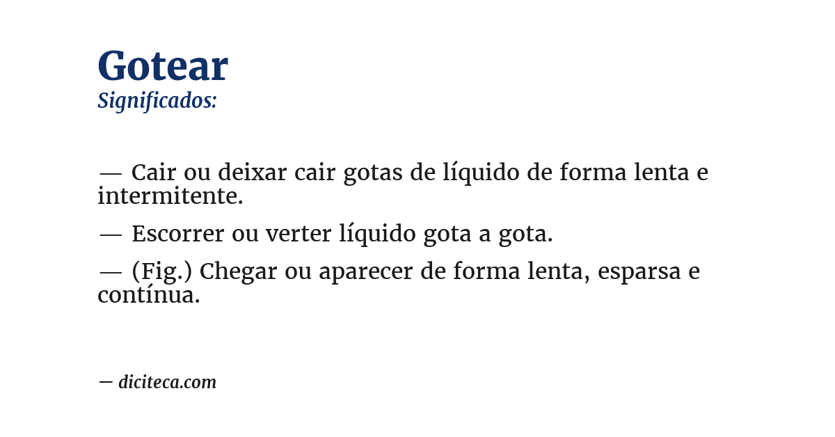 Significado de gotear