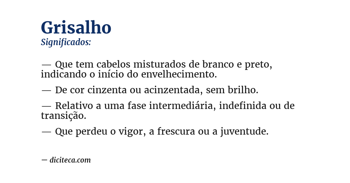 Significado de grisalho