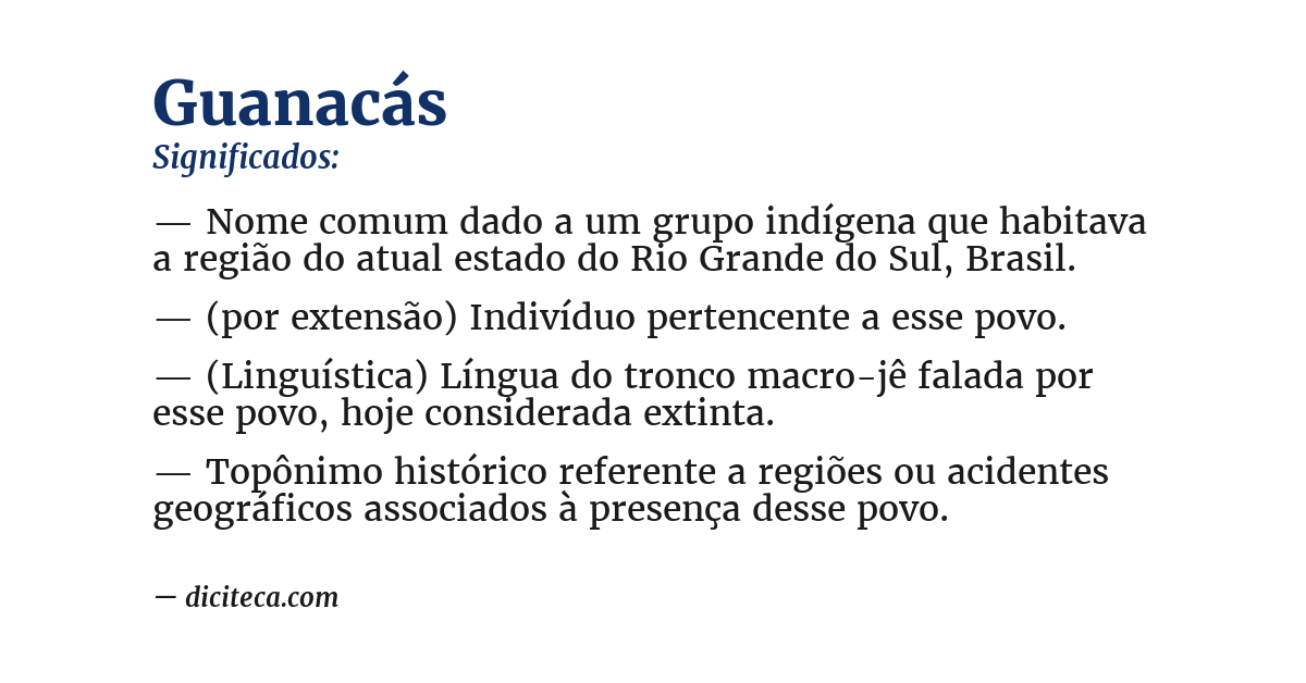 Significado de guanacás
