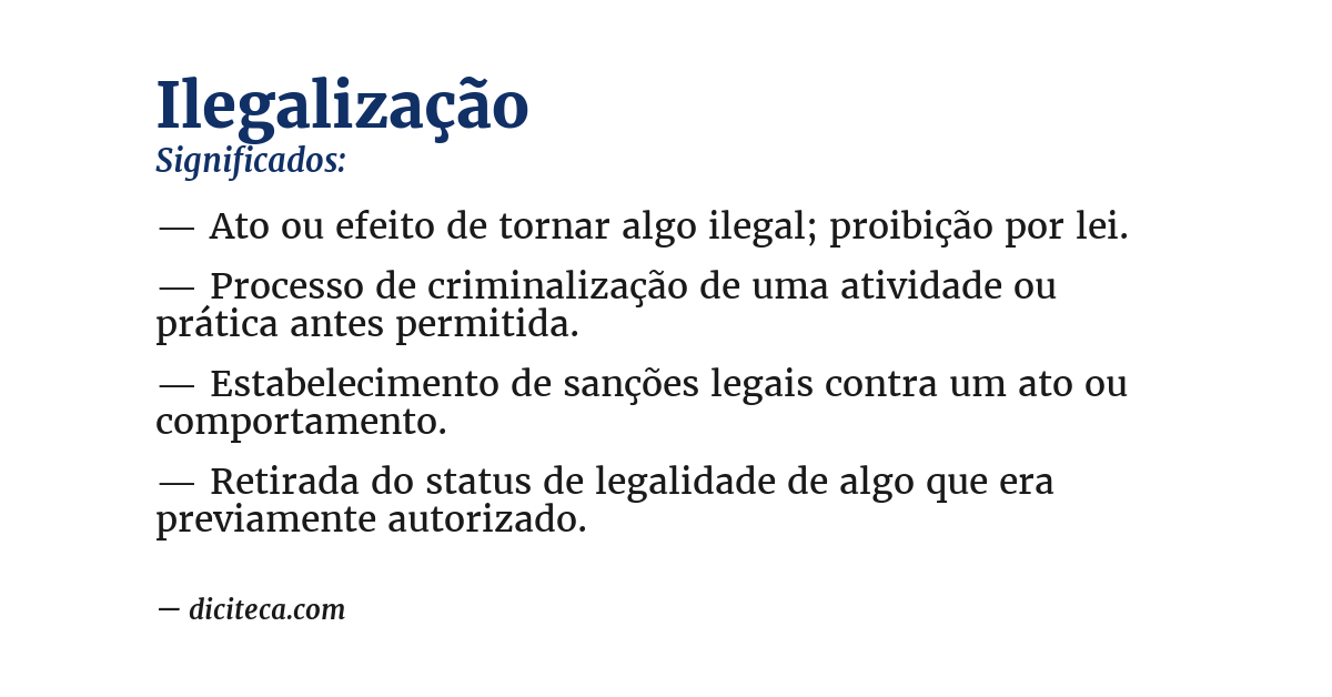 Significado de ilegalização