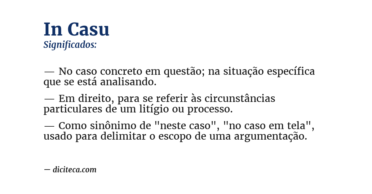 Significado de in casu