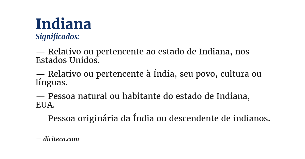 Significado de indiana