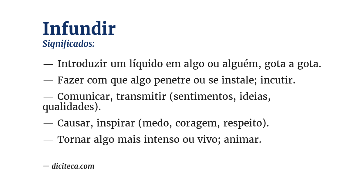 Significado de infundir