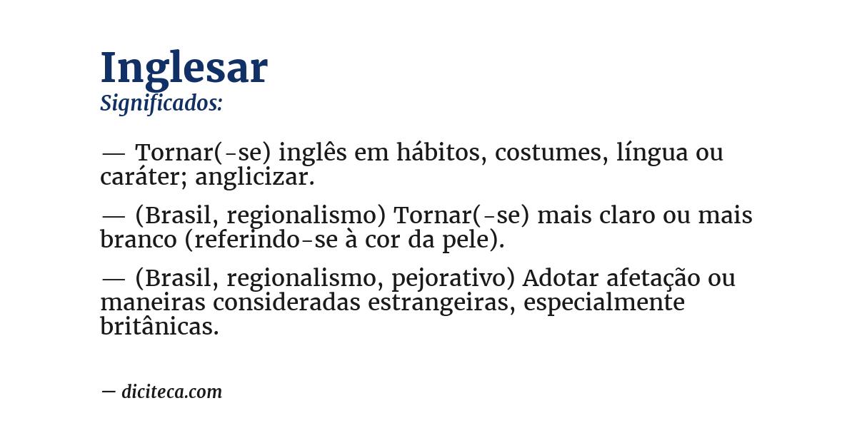 Significado de inglesar