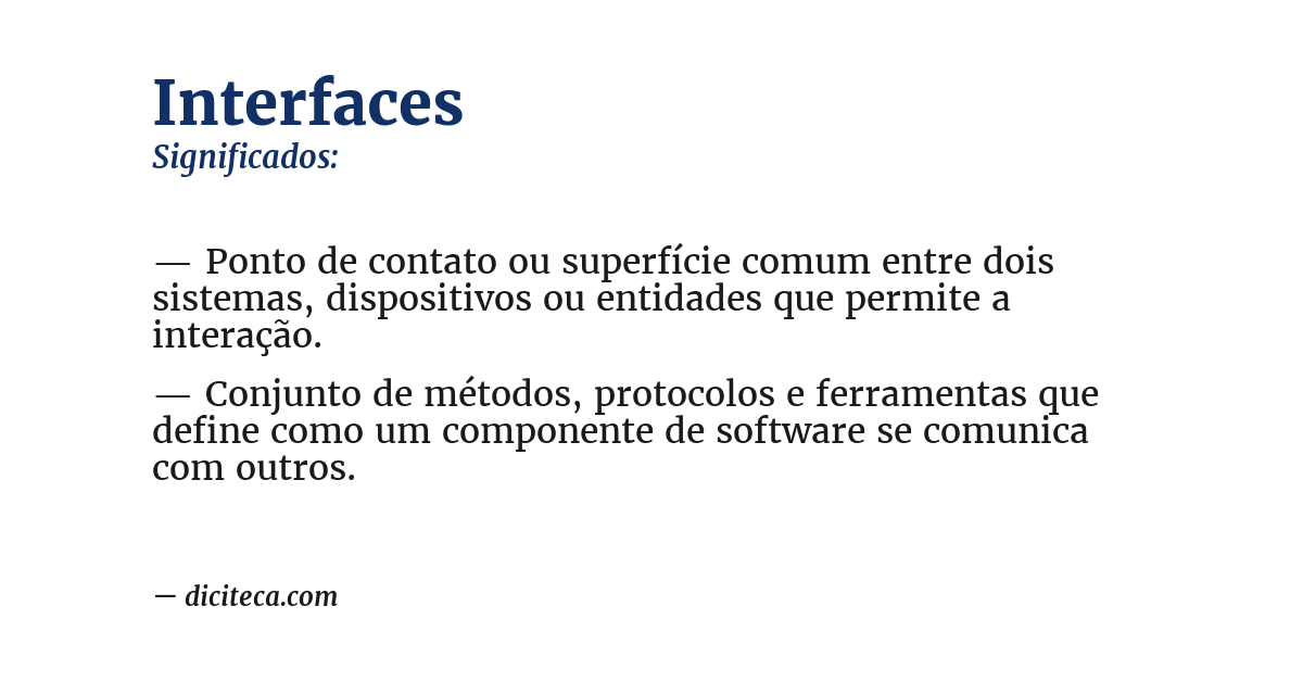 Significado de interfaces