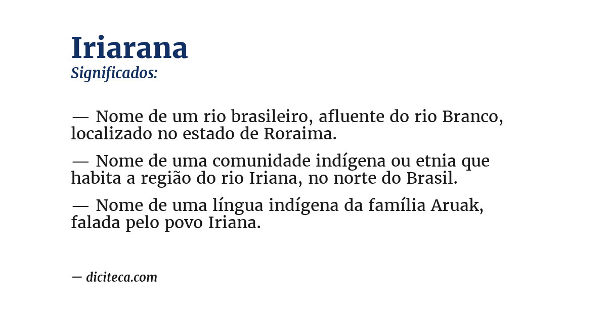 Significado de iriarana