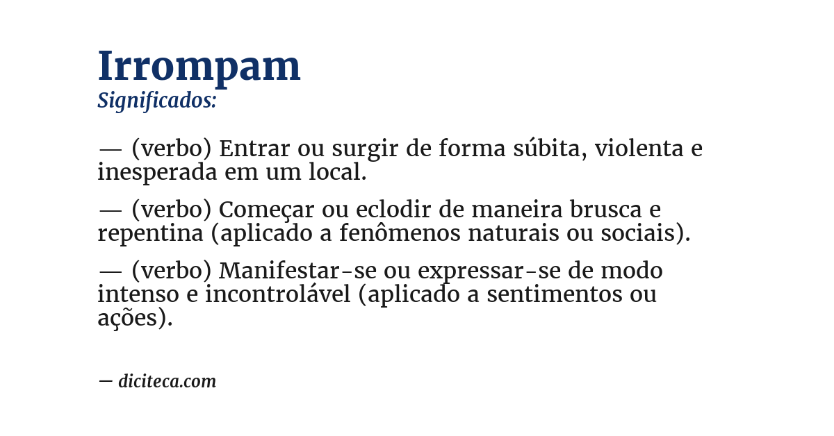 Significado de irrompam