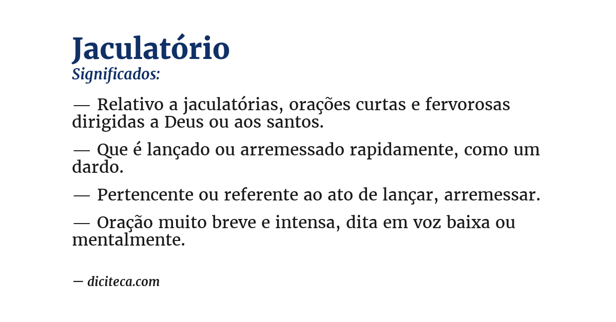 Significado de jaculatório