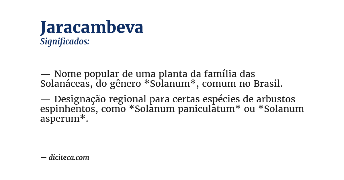 Significado de jaracambeva