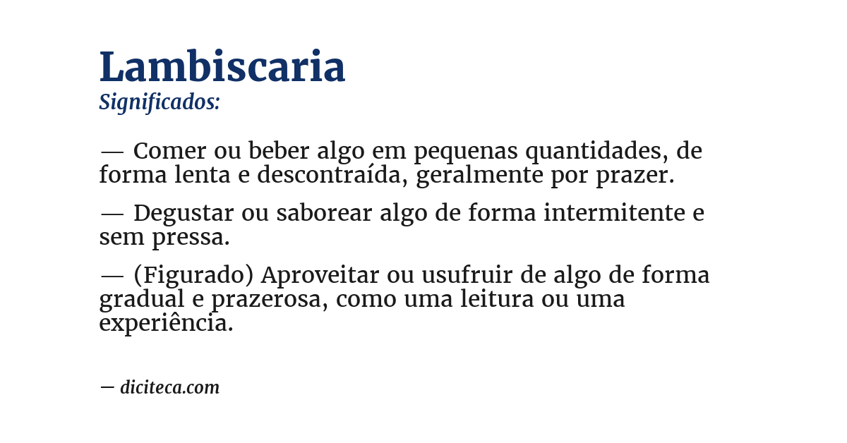 Significado de lambiscaria