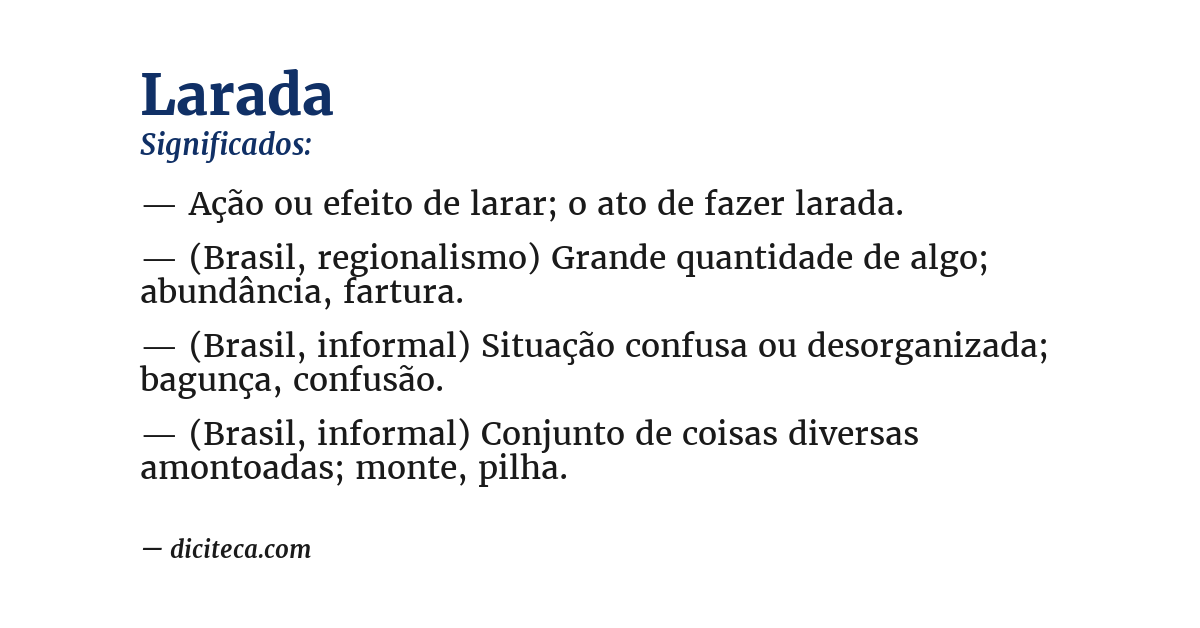Significado de larada