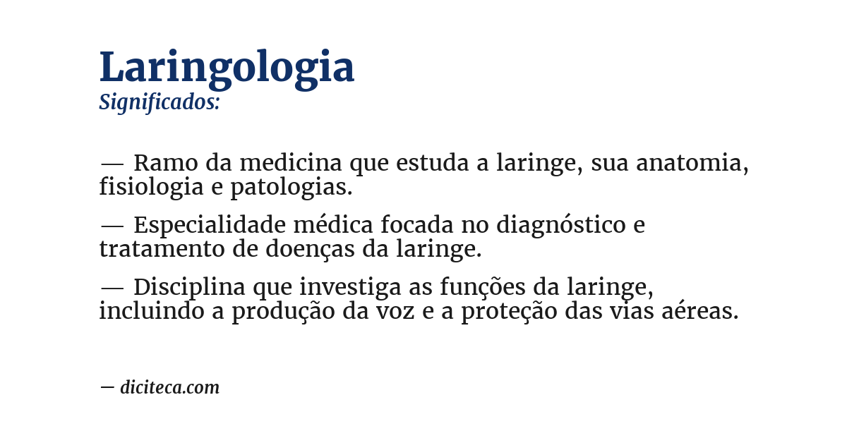 Significado de laringologia