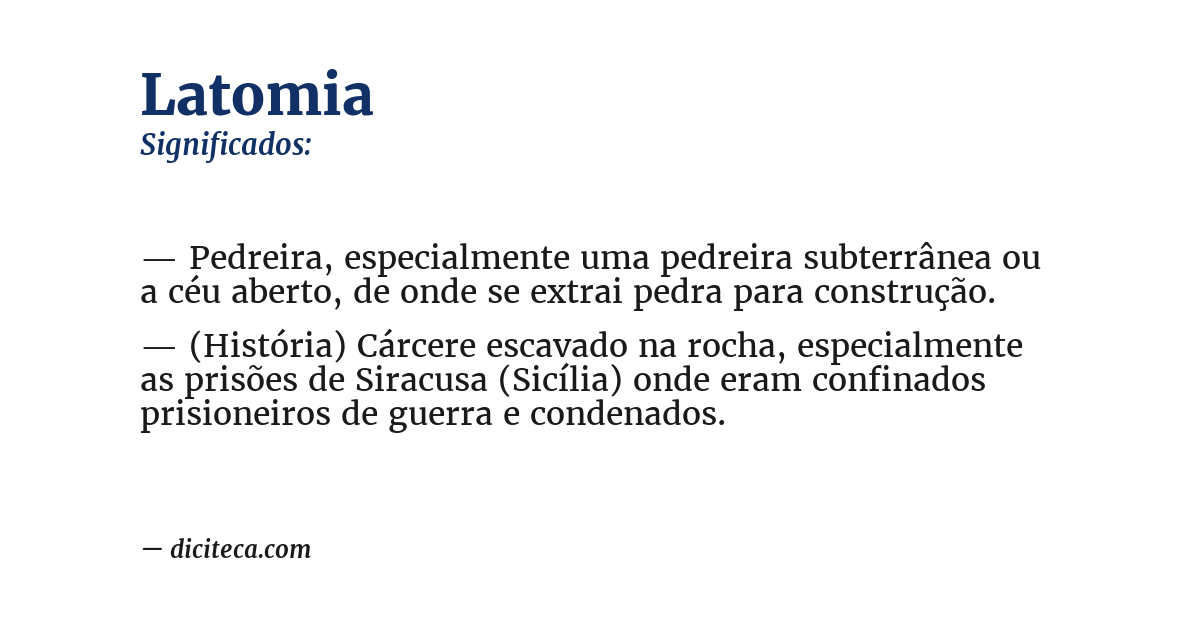 Significado de latomia