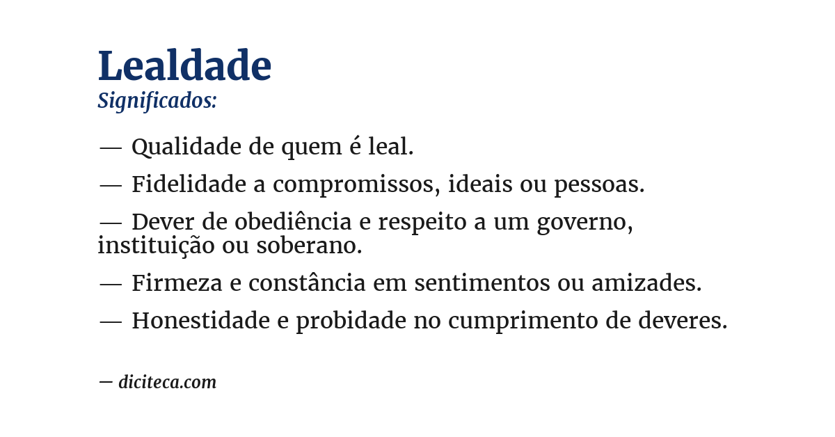 Significado de lealdade