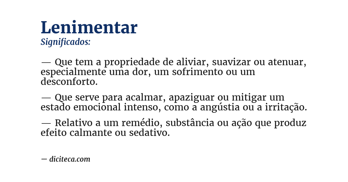 Significado de lenimentar