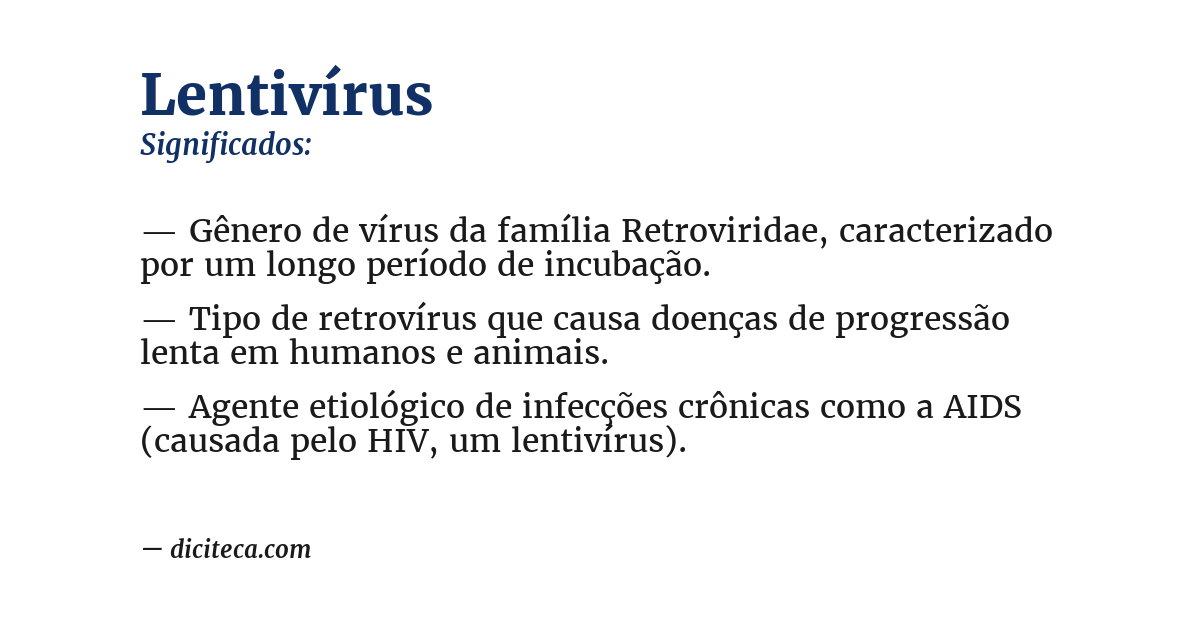 Significado de lentivírus