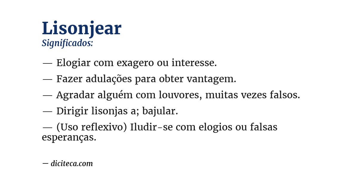 Significado de lisonjear