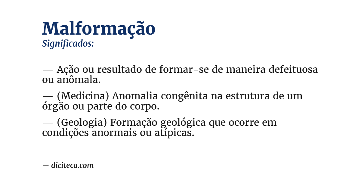 Significado de malformação