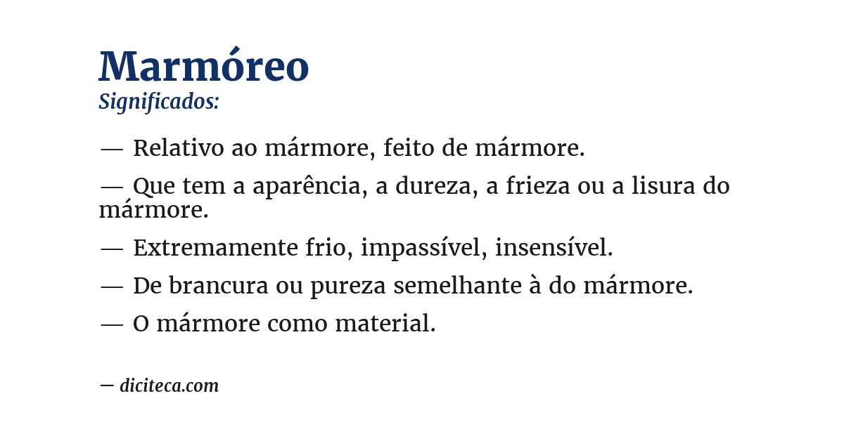 Significado de marmóreo