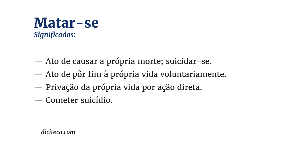 Significado de matar-se