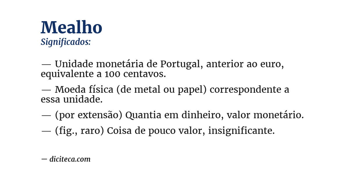 Significado de mealho