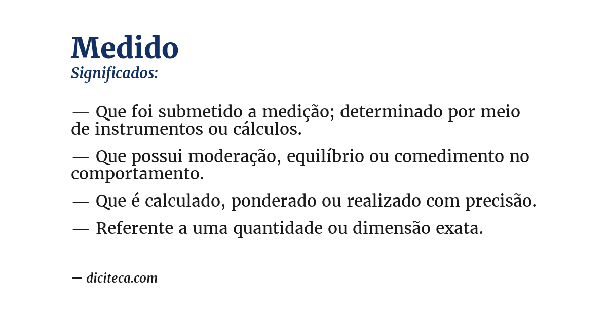 Significado de medido