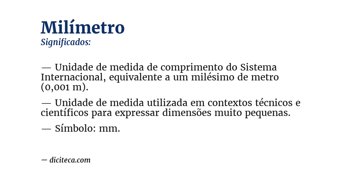 Significado de milímetro
