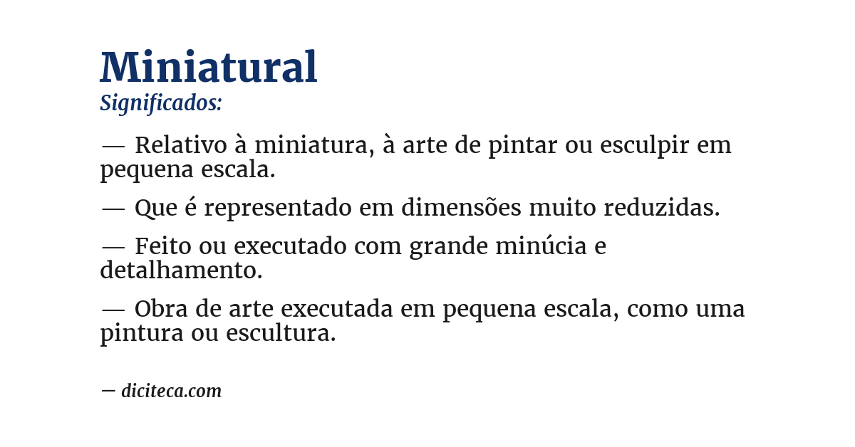 Significado de miniatural