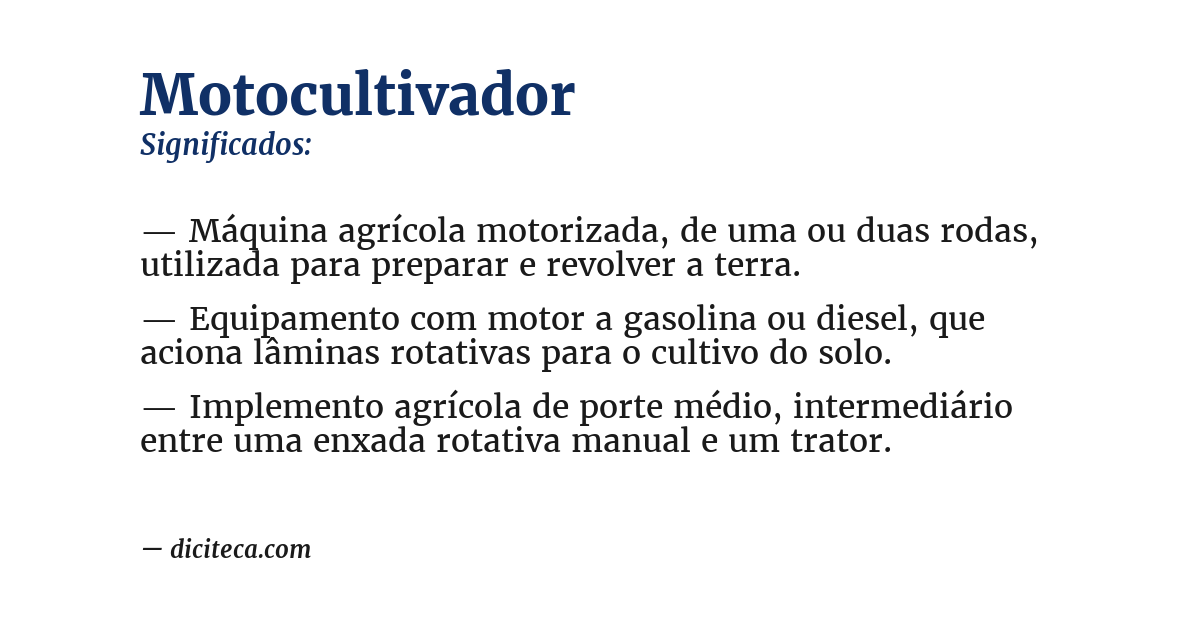 Significado de motocultivador