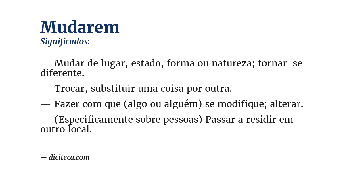 Significado de mudarem