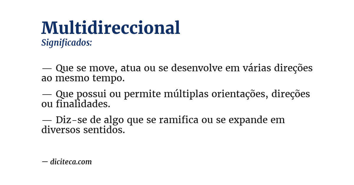 Significado de multidireccional