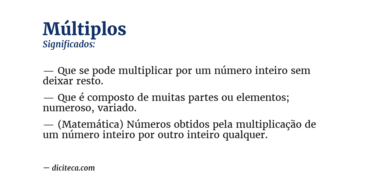 Significado de múltiplos