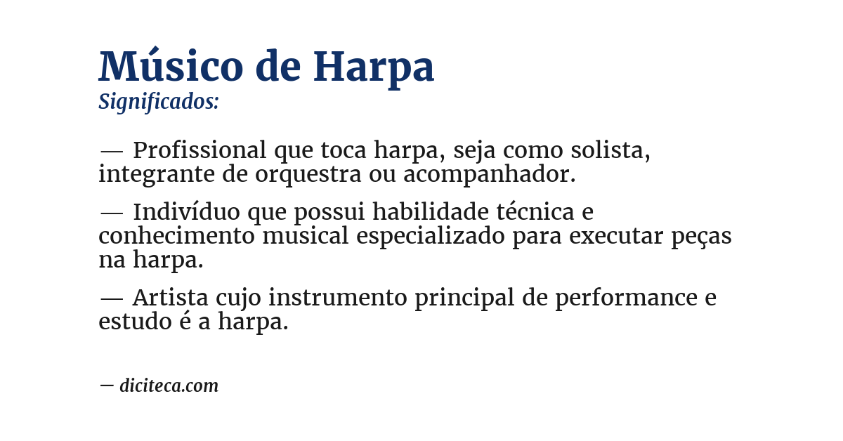 Significado de músico de harpa