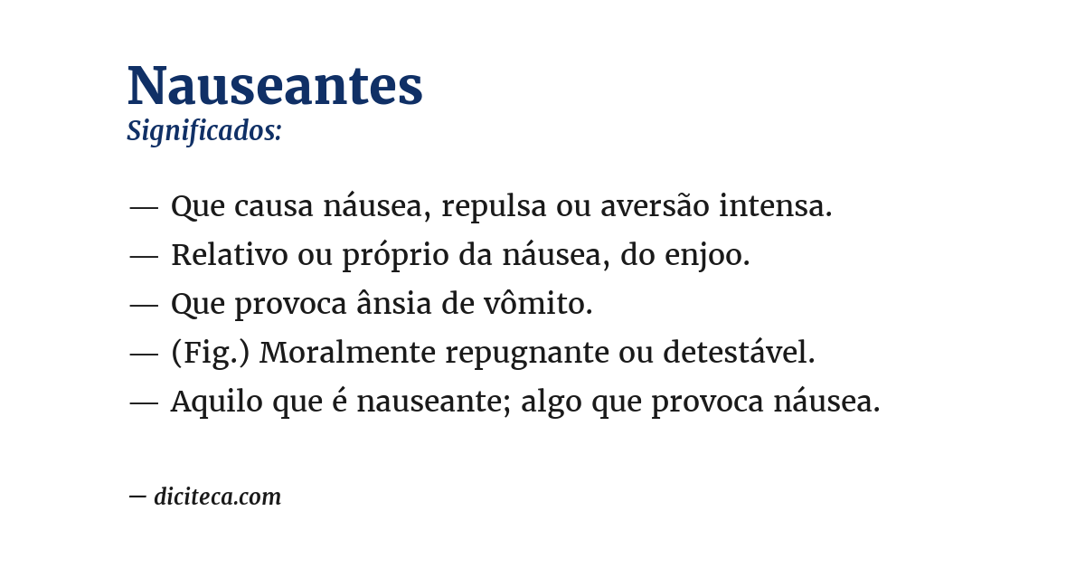 Significado de nauseantes