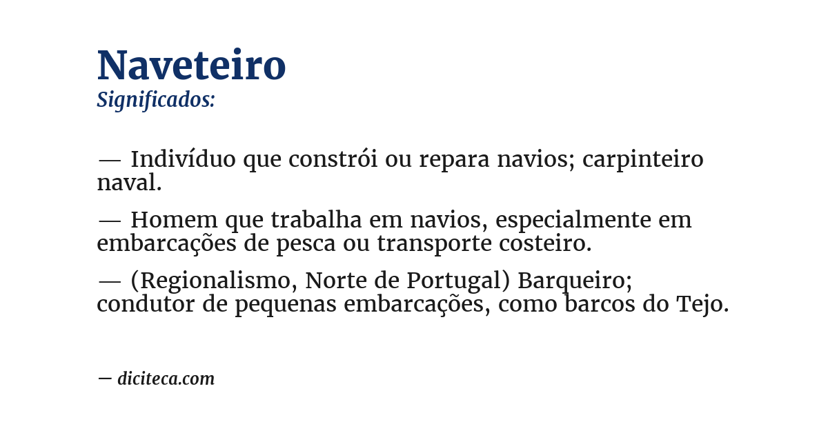 Significado de naveteiro