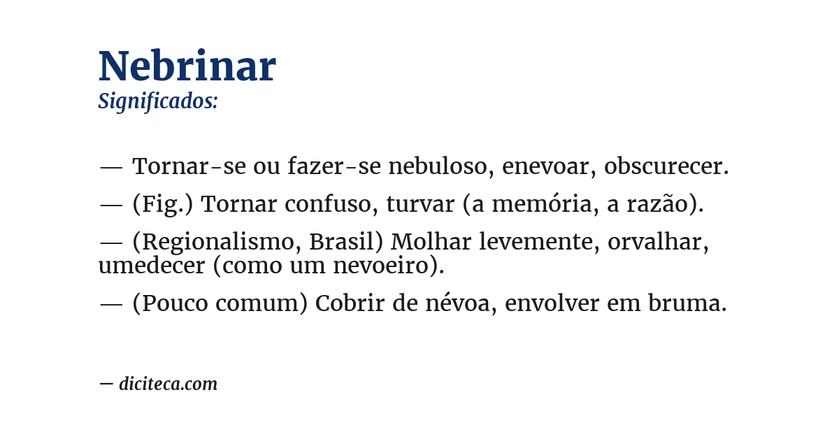 Significado de nebrinar