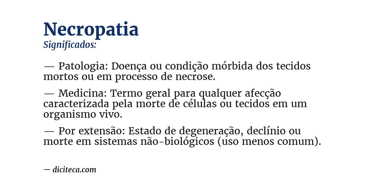 Significado de necropatia