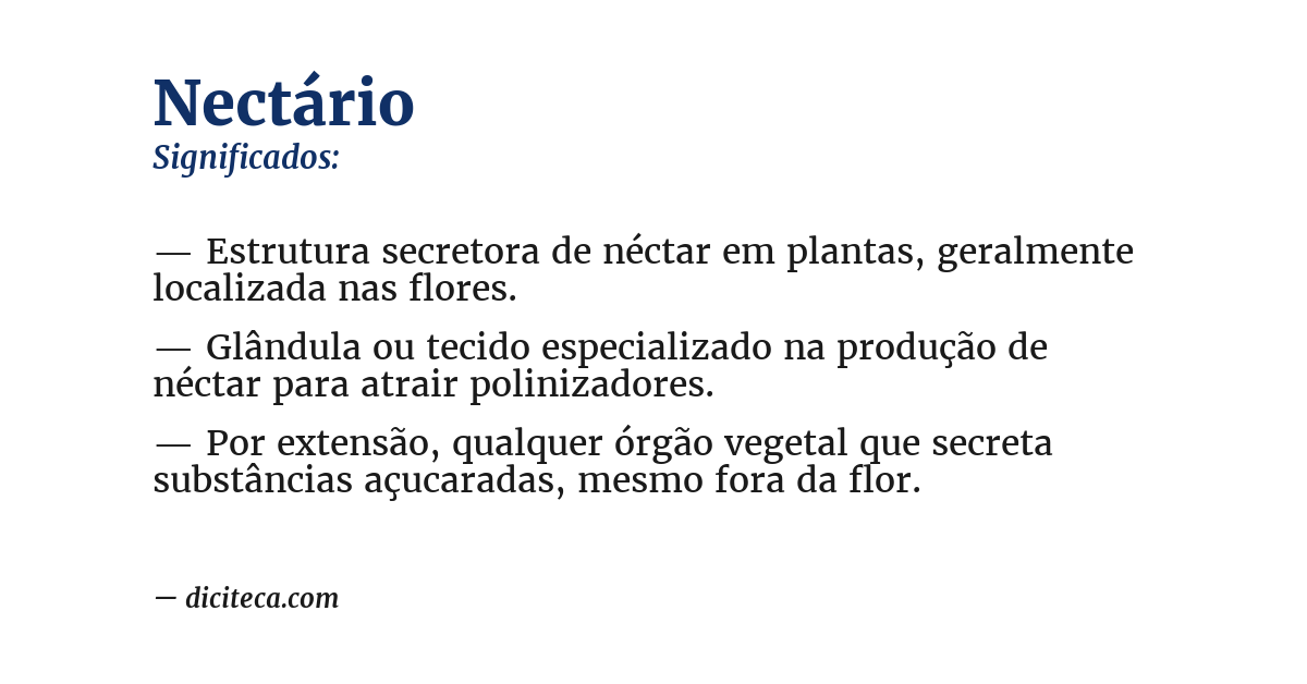 Significado de nectário