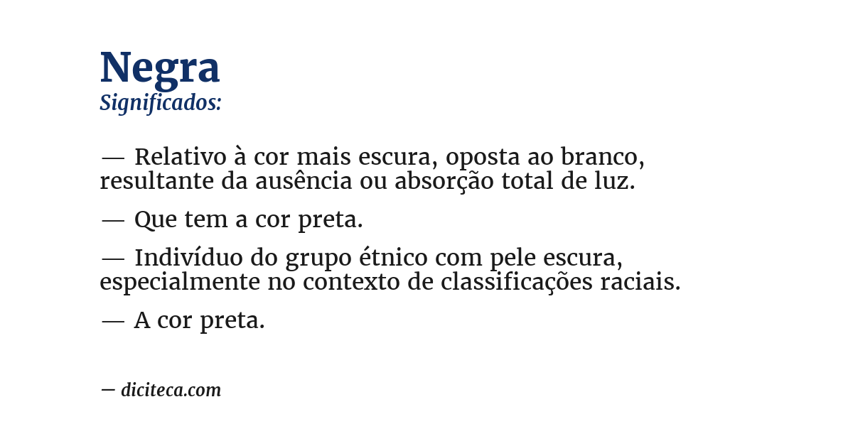 Significado de negra