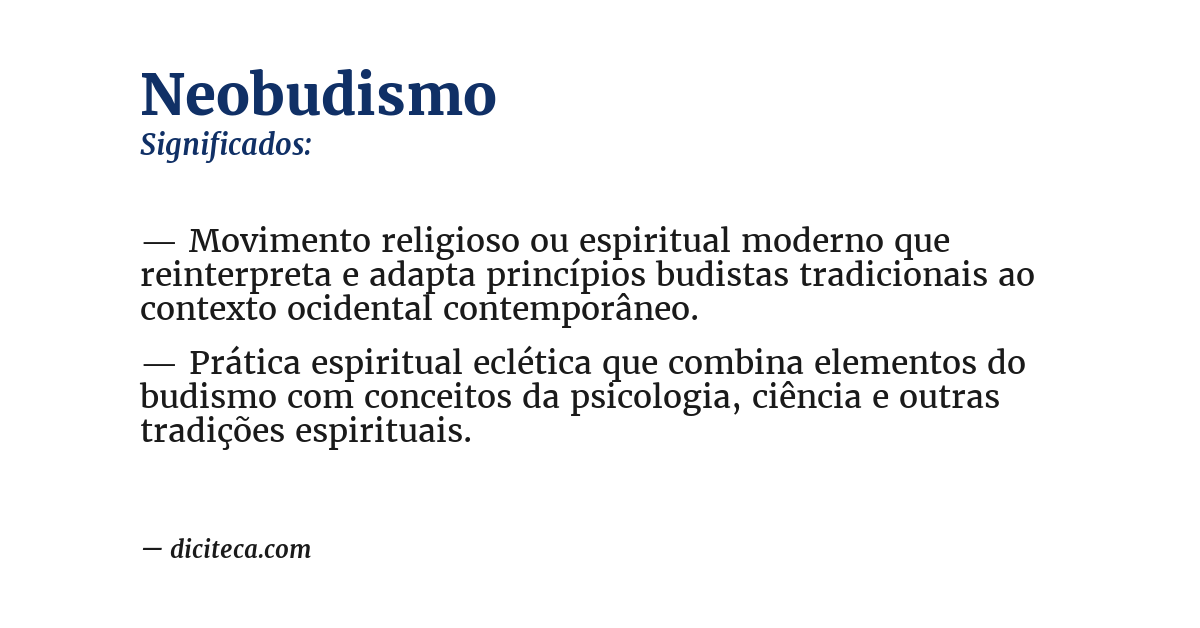 Significado de neobudismo