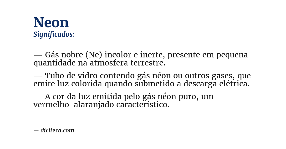 Significado de neon