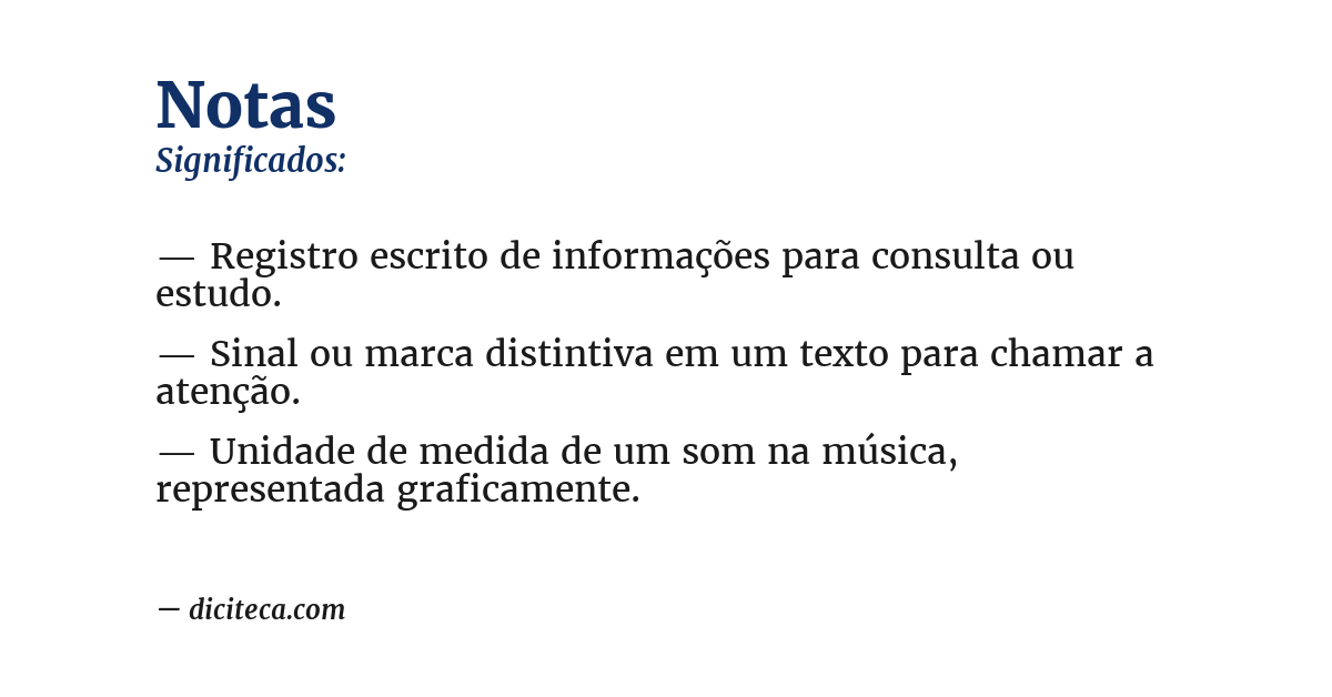 Significado de notas