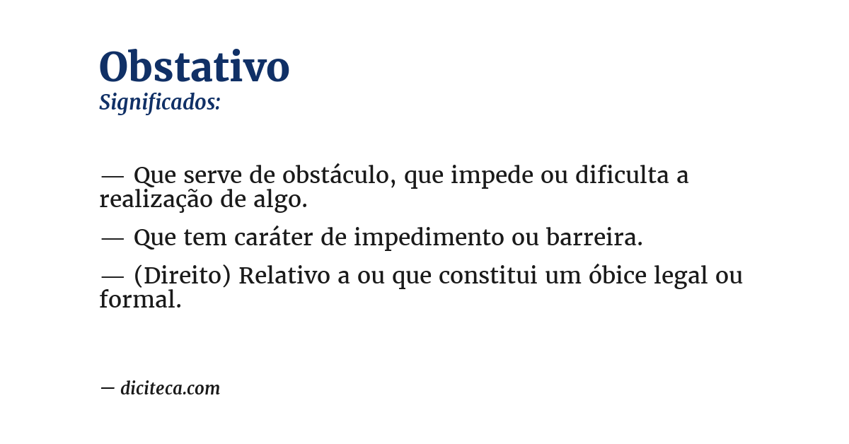 Significado de obstativo