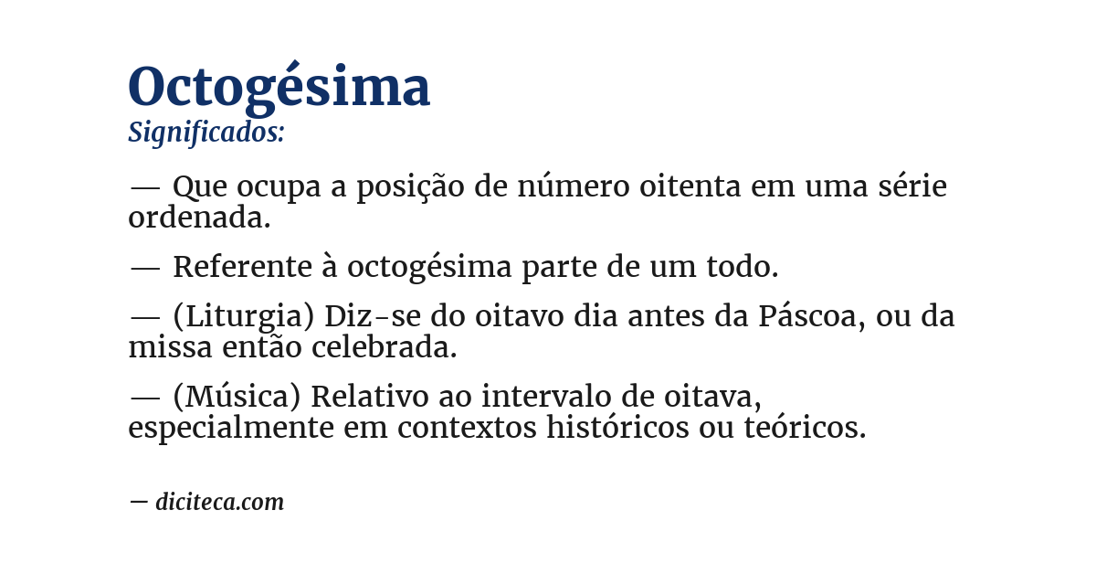 Significado de octogésima