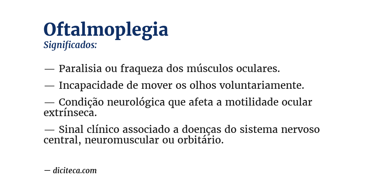 Significado de oftalmoplegia