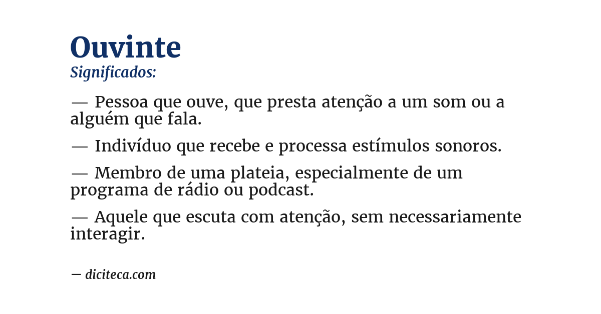 Significado de ouvinte