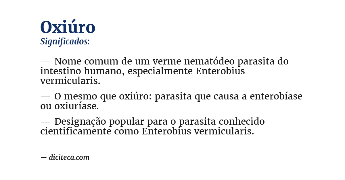 Significado de oxiúro
