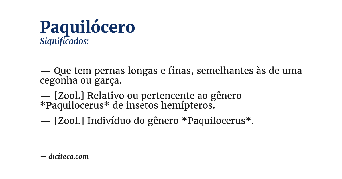 Significado de paquilócero