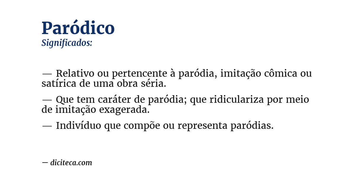 Significado de paródico